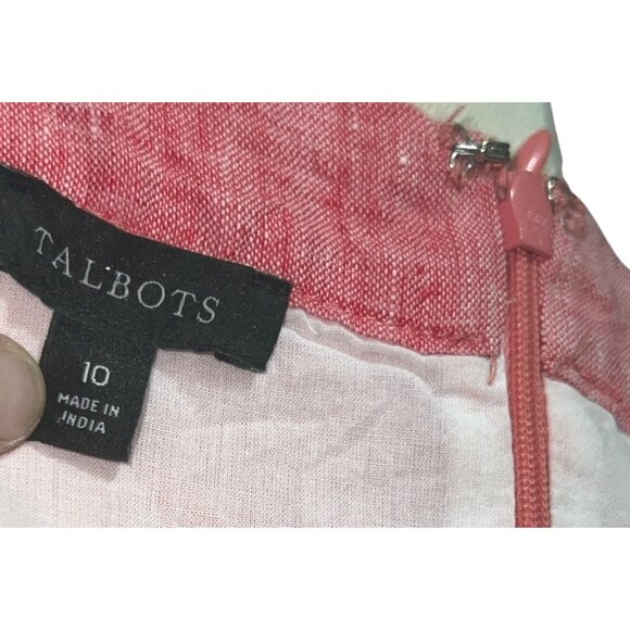 Talbots Linen Shift Dress Seaside Stripe Sleeveless Sz 10 (Medium) Womens Red - Picture 6 of 15